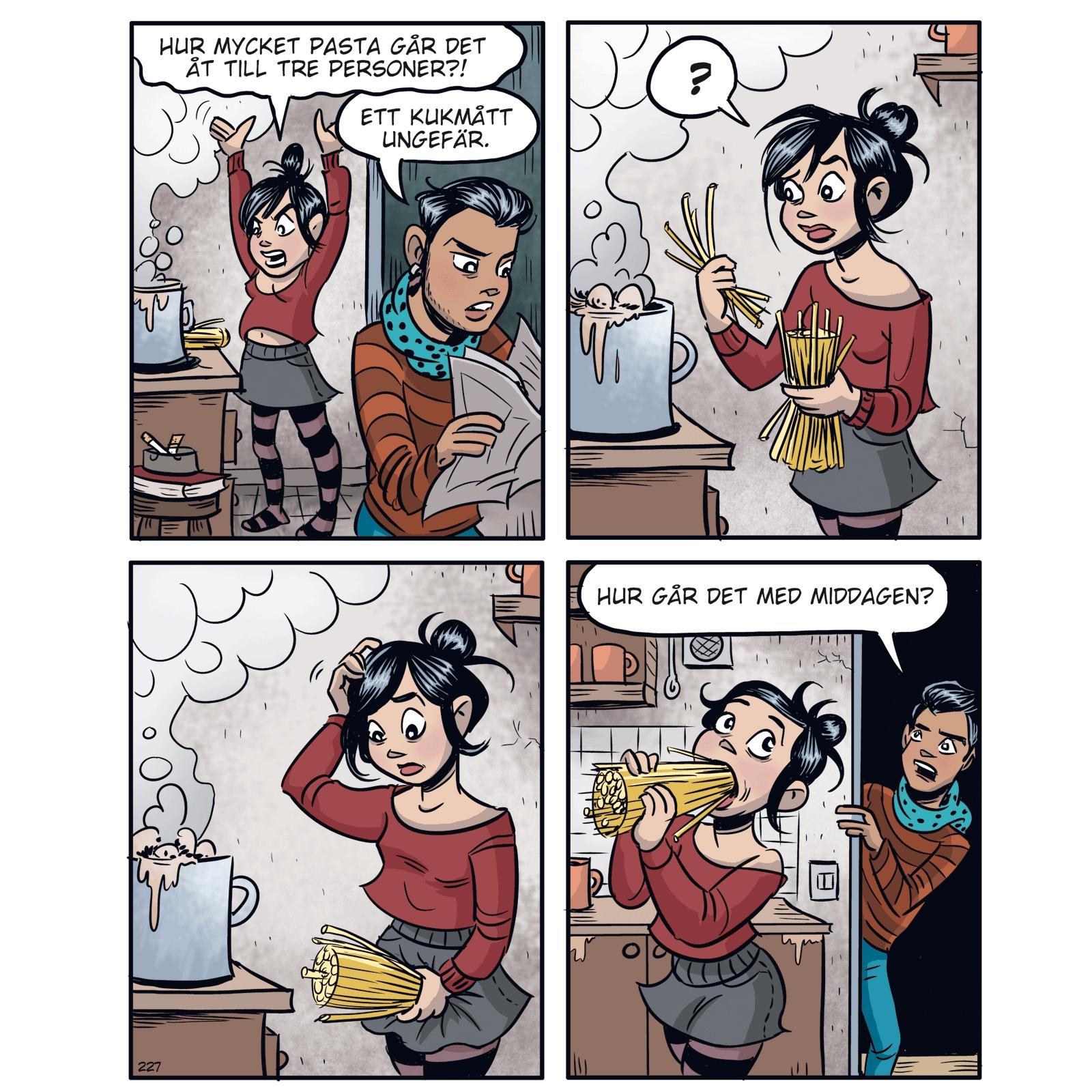 Cartoon girl trying to figure out the size of a cock in order to cook the right amount of spaghetti. Cartoon girl trying to figure out the size of a cock in order to cook the right amount of spaghetti.