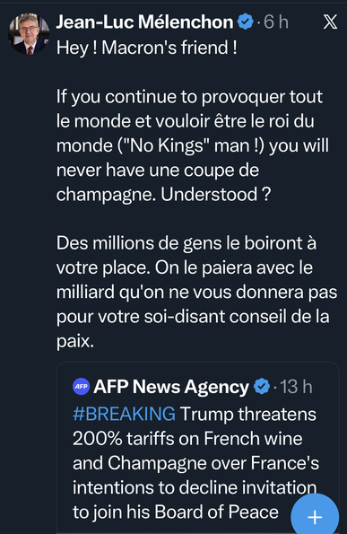 Melenchons budskap till Trump