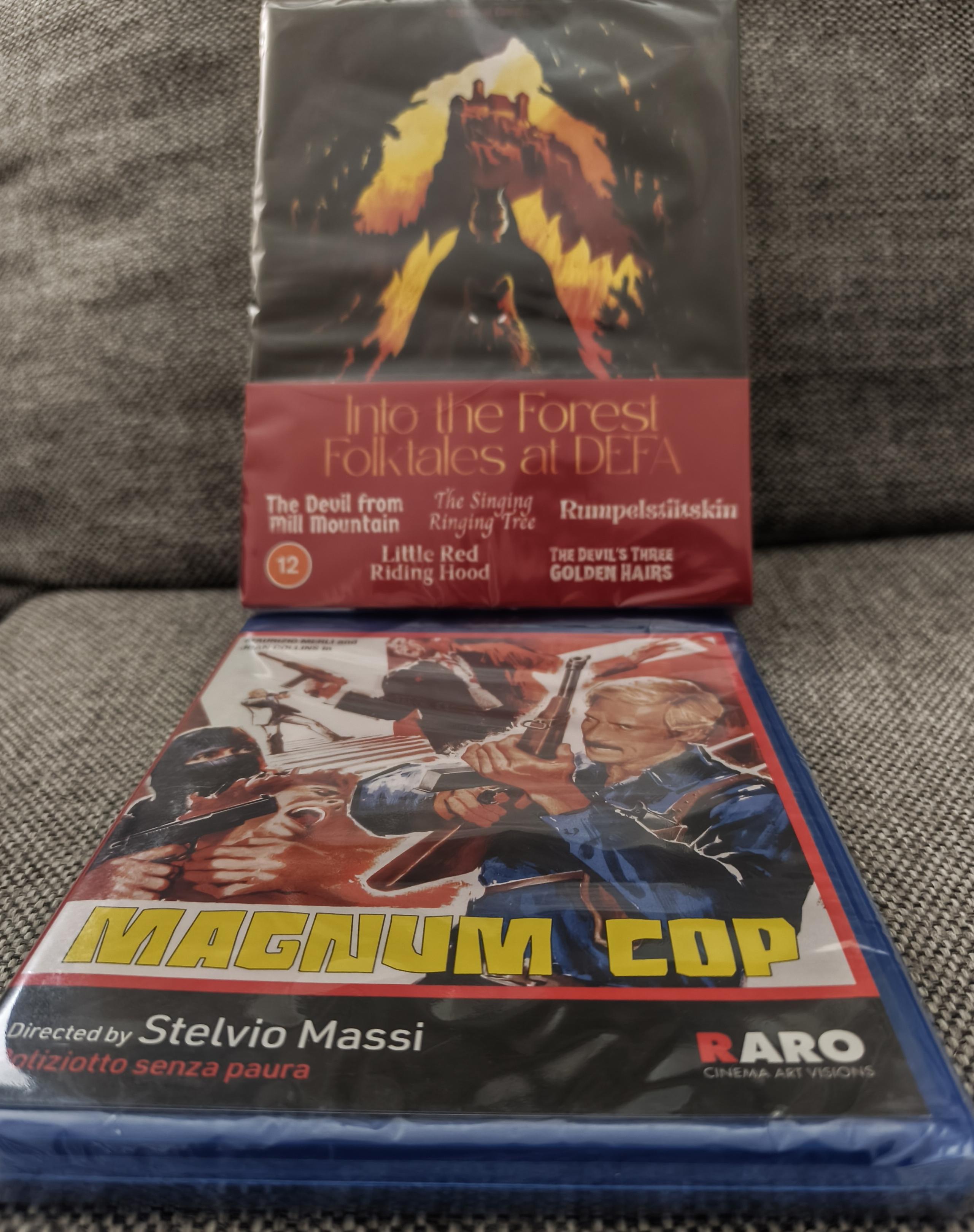 Into the forest: Folktales at DEFA. Box of east German folk tales and Magnum Cop, hard-hitting Italian Cop movie on bluray.