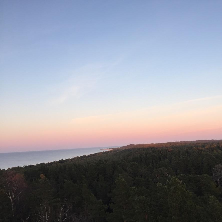 Solnedgång från fyrtornet på Gotska sandön